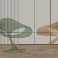 Modern Transparent Leisure Chairs Gray And Amber Acrylic Designs With Wooden Floor And Green Plant