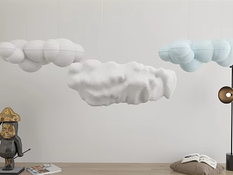 Modern lamp combination chandelier villa chandelier art hanging cloud chandelier 3d model