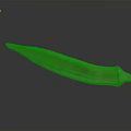 Fresh Green Okra Displayed with Natural Texture on Smooth Dark Surface 3d model