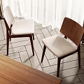 Comfortable Leisure Chairs Featuring Wooden Frame White Cushion On Wooden Floor With Curtains In Interior