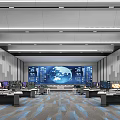 modern monitoring room command and control center 3d model