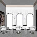 Chic Beauty Salon Interior Design With Styling Chairs Arched Mirrors And Soft Lighting
