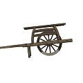 Rustic Wooden Garden Cart With Wheel And Frame For Outdoor Decor