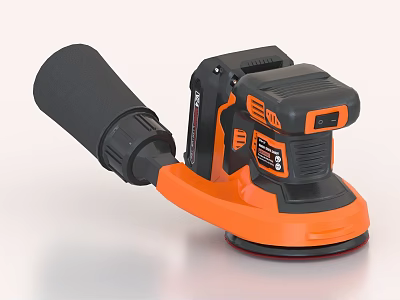 Industrial Handheld Electric Sander Battery Powered Orange Black Design Sanding Tool 3d model