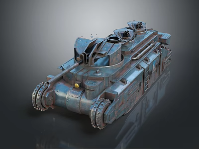 Military Tank With Heavy Armor Tracked Wheels Turret And Detailed Exterior 3d model