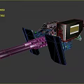 Military Heavy Duty Weapon With Twin Barrels Green Armor Mechanical Design And Yellow Sign