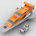 LEGO toy blocks futuristic sci-fi spaceship transport 3d model