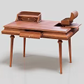Elegant Classic Wooden Writing Desk With Drawers And Storage Compartments