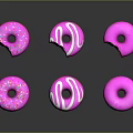 Pink Donut Themed Wall Decor With Sprinkles White Stripes And Bite Marks