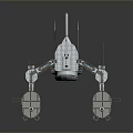 Futuristic Sci Fi Space Station Structure With Central Circular Module Extended Arms And Antenna Arrays