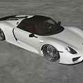 Light Green Sleek Sports Car With Black Wheels In Modern Gray Empty Space