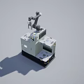 Industrial Robotic Arm Mounted On Automated Machine Base With Control Panel 3d model