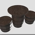 Rustic Wooden Barrel Tables In Different Sizes For Home Decor