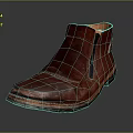 Red Leather Ankle Boots With Distressed Finish And Side Zipper Detail