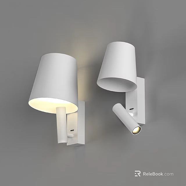 Modern White Wall Lamps With Sleek Design And Adjustable Warm Light 3d model 
