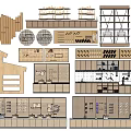 Versatile Wooden Storage Racks With Multiple Designs For Organizational Shelving Units 3d model