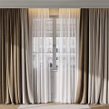 Elegant Layered Curtains With Sheer Panels And Neutral Tones For Window Interior