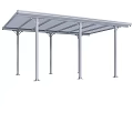 Architectural Canopy Structure With Metal Frame And Transparent Roof Design
