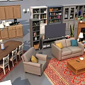 Modern Living Room Sofa And Coffee Table Set With Wooden Top And Fabric Seats