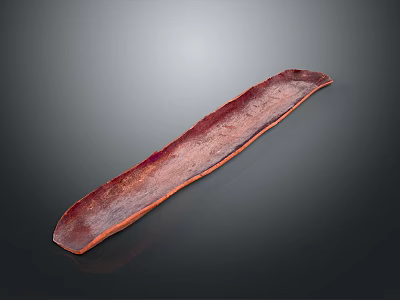 Long Rectangular Dark Red Textured Tray Displayed On Dark Background 3d model
