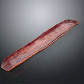 Long Rectangular Dark Red Textured Tray Displayed On Dark Background 3d model