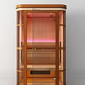 Modern Wooden Sauna Interior Design With Glass Door And Cozy Lighting Panels