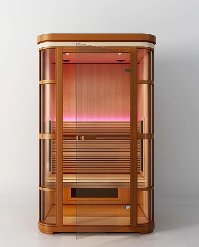Modern Wooden Sauna Interior Design With Glass Door And Cozy Lighting Panels 3d model Modern Wooden Sauna Interior Design With Glass Door And Cozy Lighting Panels 3d model