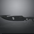 Sharp Metal Blade Knife With Circular Holes And Patterned Handle Design