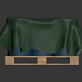 Protective Green Cloth Covered Household Item Placed On Sturdy Wooden Pallet