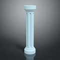 Classical White Fluted Column with Base and Capital Architectural Decorative Element 3d model