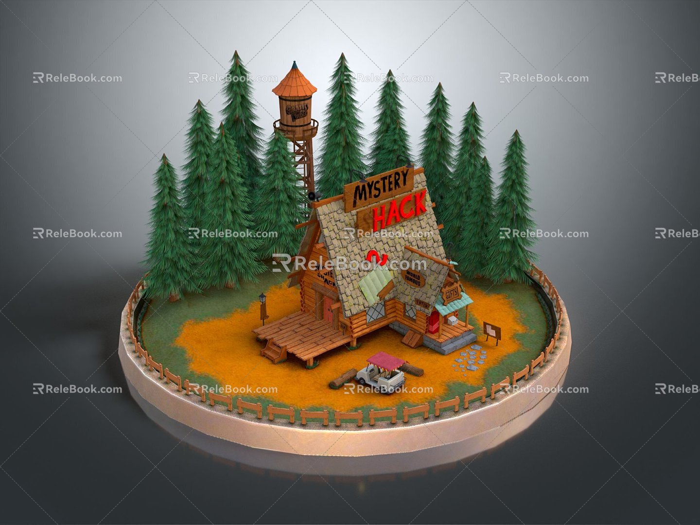 Modern Cartoon Building Wooden House Camp Camping Cabin Wooden House 3d model