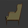 Classic Single Seater Sofa With Fabric Upholstery Wooden Frame And Brass Nailhead Trim