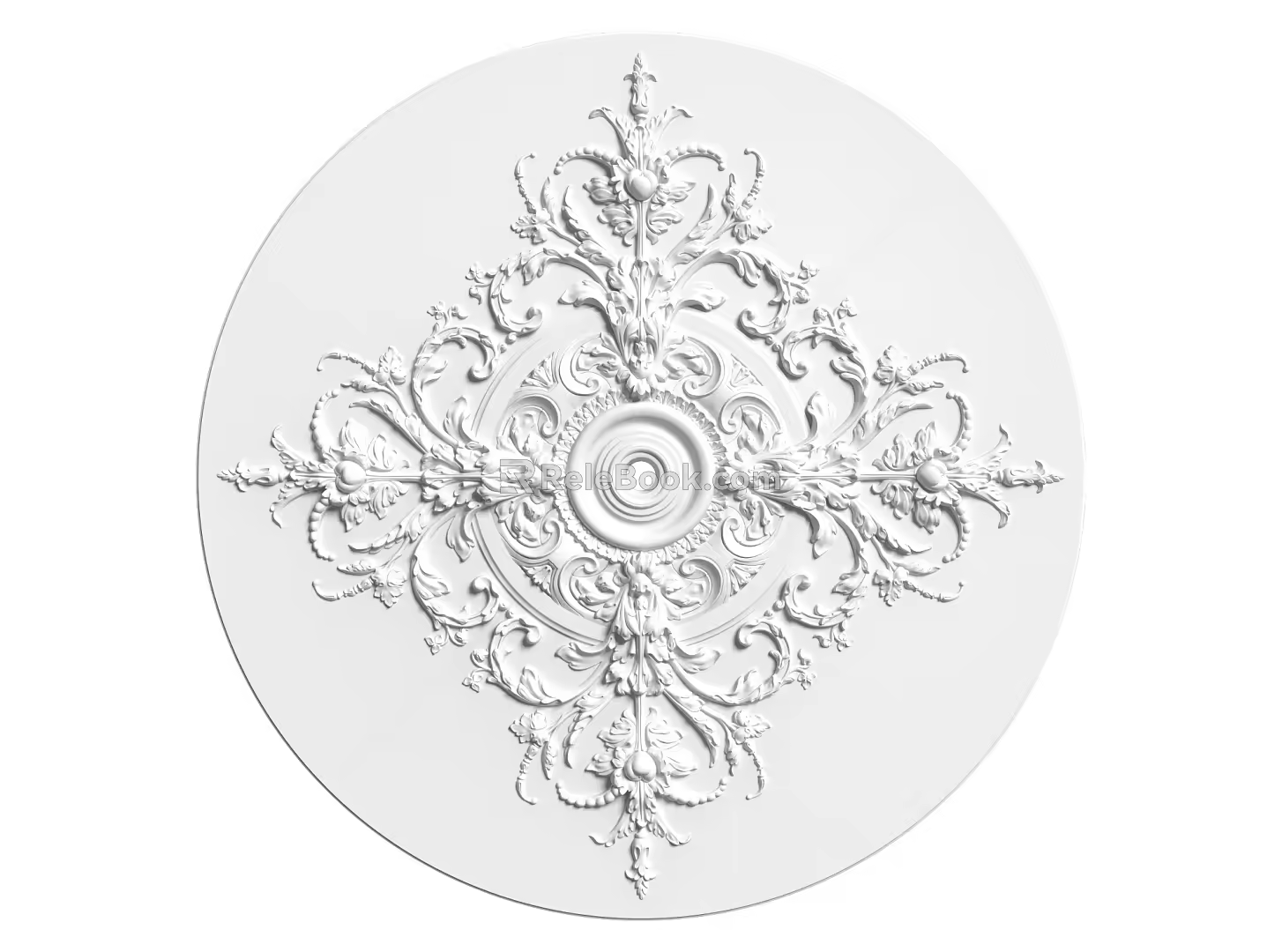 European-style lamp panel gypsum component carved 3d model
