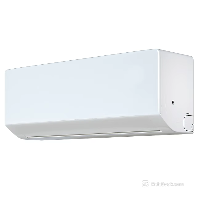 White Wall Mounted Air Conditioner Fan With Modern Sleek Design For Home Use 3d model 