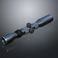 Tactical Rifle Weapon Scope With Adjustable Knobs And Optical Lens 3d model