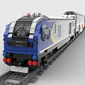 Lego toy building blocks train light rail high-speed train 3d model