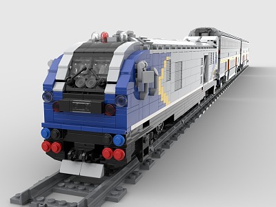 Lego toy building blocks train light rail high-speed train 3d model