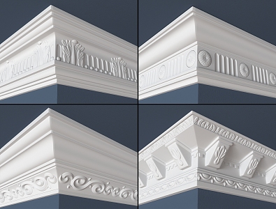 European-style plaster line plaster line foot line 3d model