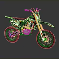 Black Red White Off Road Motorcycle With Golden Forks And Number 18 Design