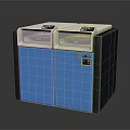 Dual Unit Computer Office Shredder With Blue Cabinets White Top Control Panels And Transparent Windows 3d model