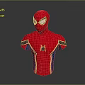 Spider Man Red Blue Upper Body 3D Character Model With Black Web Patterns White Eyes 3d model