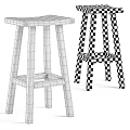 Wooden And Black Modern Stools For Kitchen Dining Room Seating Furniture