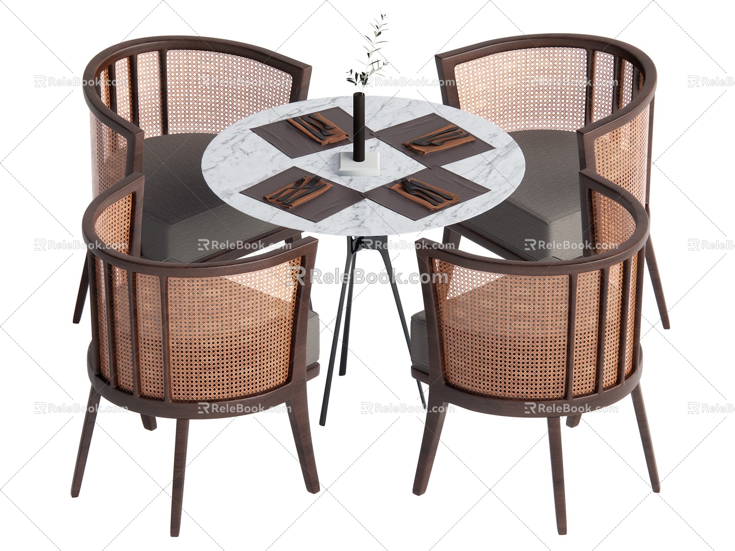 Casual table and chair combination model