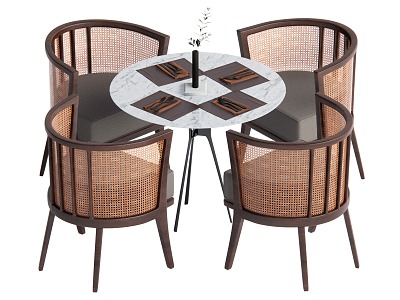 Casual table and chair combination model