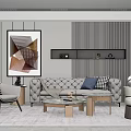 Modern sofa coffee table combination 3d model