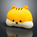 Cute Yellow Tiger Plush Toy with Orange Stripes White Cheeks and Soft Design