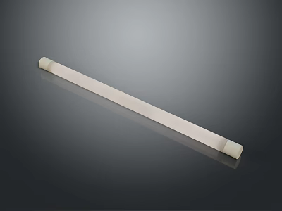 White Long Cylindrical Rod With Smooth Surface And End Caps On Dark Background 3d model