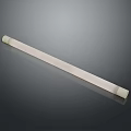 White Long Cylindrical Rod With Smooth Surface And End Caps On Dark Background 3d model