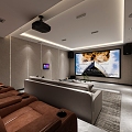 Modern AV Room Single Sofa Single Sofa Projector 3d model