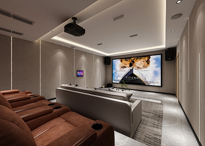 Modern AV Room Single Sofa Single Sofa Projector 3d model